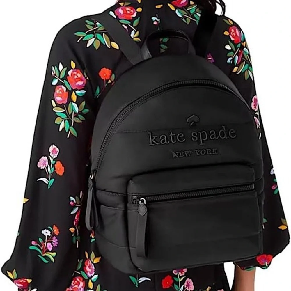 Kate Spade Ella Large Puffy Backpack In Black - Picture 11 of 11